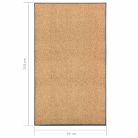 Produktbild för Dörrmatta tvättbar gräddvit 90x150 cm