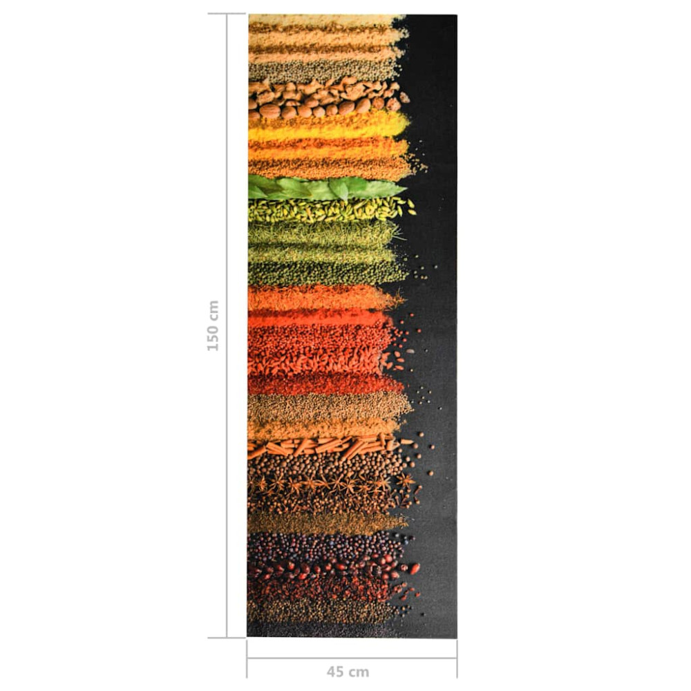 Produktbild för Köksmatta maskintvättbar kryddor 45x150 cm