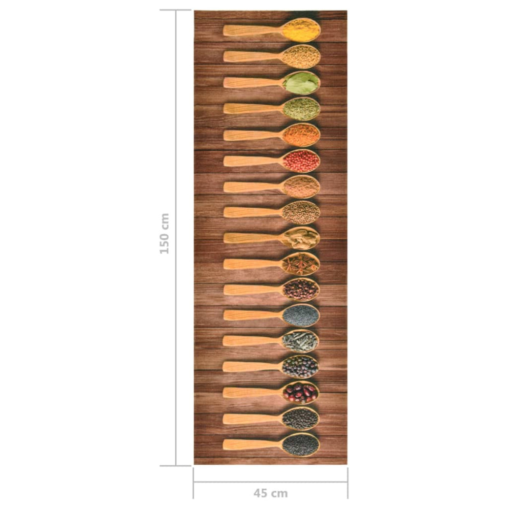 Produktbild för Köksmatta maskintvättbar skedar 45x150 cm