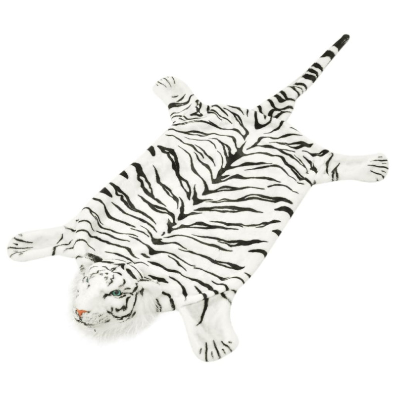 Produktbild för Tigermatta plysch 144 cm vit
