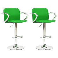 Miniatyr av produktbild för Barstolar 2 st grön konstläder