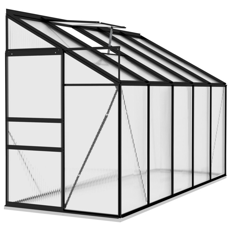 Produktbild för Växthus antracit aluminium 6,5 m³