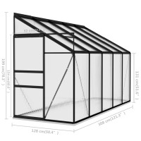 Miniatyr av produktbild för Växthus antracit aluminium 6,5 m³