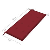 Produktbild för Trädgårdsbänk 2-sits med dyna 120 cm massivt eukalyptusträ