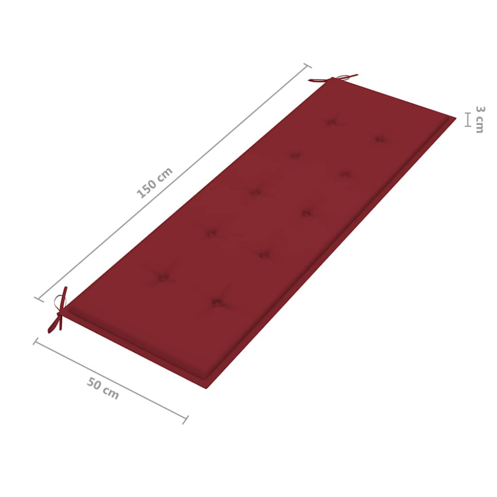Produktbild för Trädgårdsbänk 3-sits med dyna 150 cm massivt eukalyptusträ