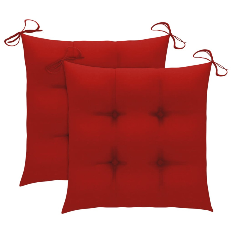 Produktbild för Gungstol med röd dyna massiv teak