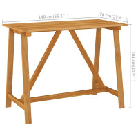 Produktbild för Barbord för trädgården 140x70x104 cm massivt akaciaträ