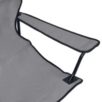 Miniatyr av produktbild för 2-sits hopfällbar campingstol stål och tyg grå