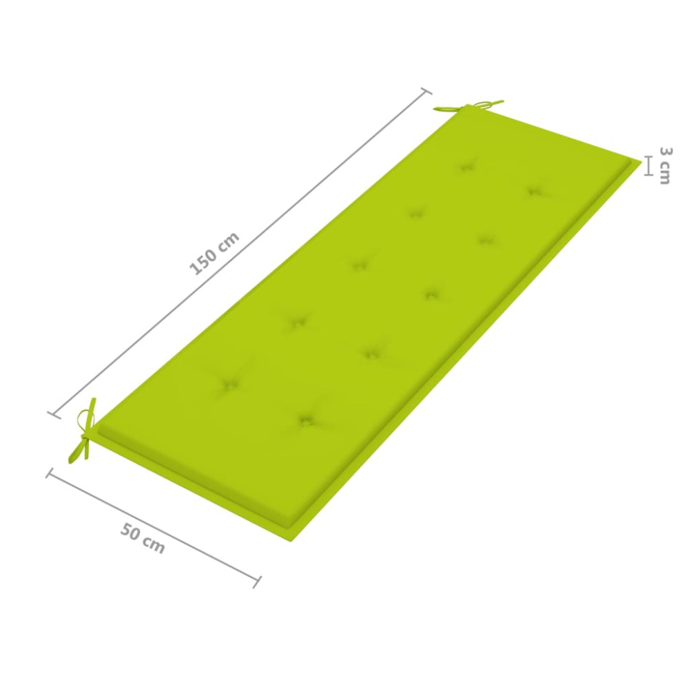 Produktbild för Trädgårdsbänk 3-sits med dyna 150 cm massivt eukalyptusträ