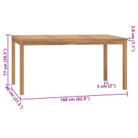 Produktbild för Trädgårdsbord 160x80x77 cm massiv teak
