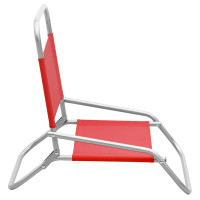 Produktbild för Hopfällbara strandstolar 2 st röd tyg