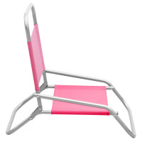 Produktbild för Hopfällbara strandstolar 2 st rosa tyg