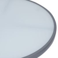 Produktbild för Trädgårdsbord ljusgrå 80 cm stål och glas
