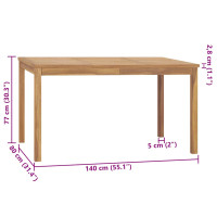 Produktbild för Trädgårdsbord 140x80x77 cm massiv teak