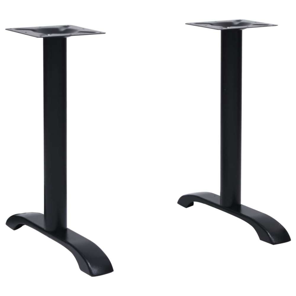 Produktbild för Bistro bordsben 2 st svart 61x8x72 cm gjutjärn