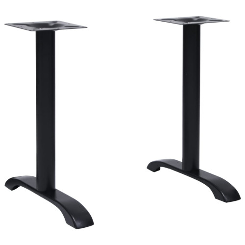 vidaXL Bistro bordsben 2 st svart 61x8x72 cm gjutjärn