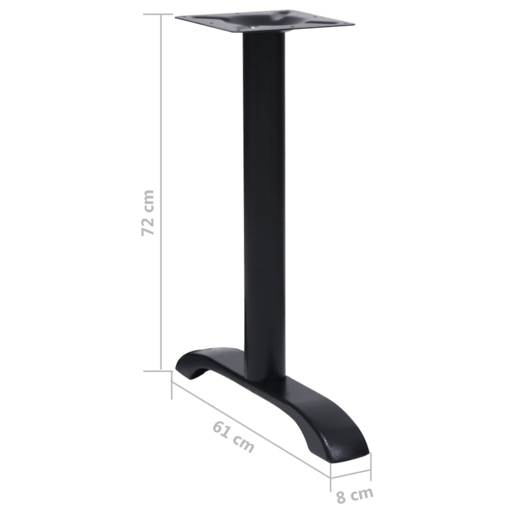 Produktbild för Bistro bordsben 2 st svart 61x8x72 cm gjutjärn