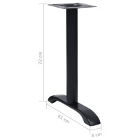 Produktbild för Bistro bordsben 2 st svart 61x8x72 cm gjutjärn
