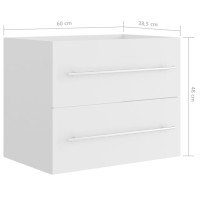 Miniatyr av produktbild för Tvättställsskåp vit 60x38,5x48 cm spånskiva