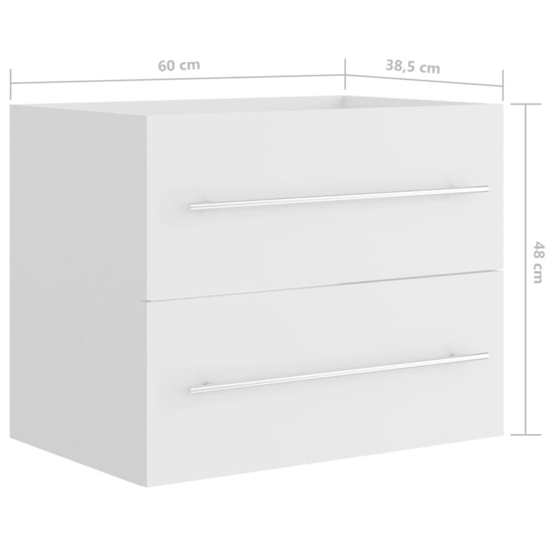 Produktbild för Tvättställsskåp vit 60x38,5x48 cm spånskiva