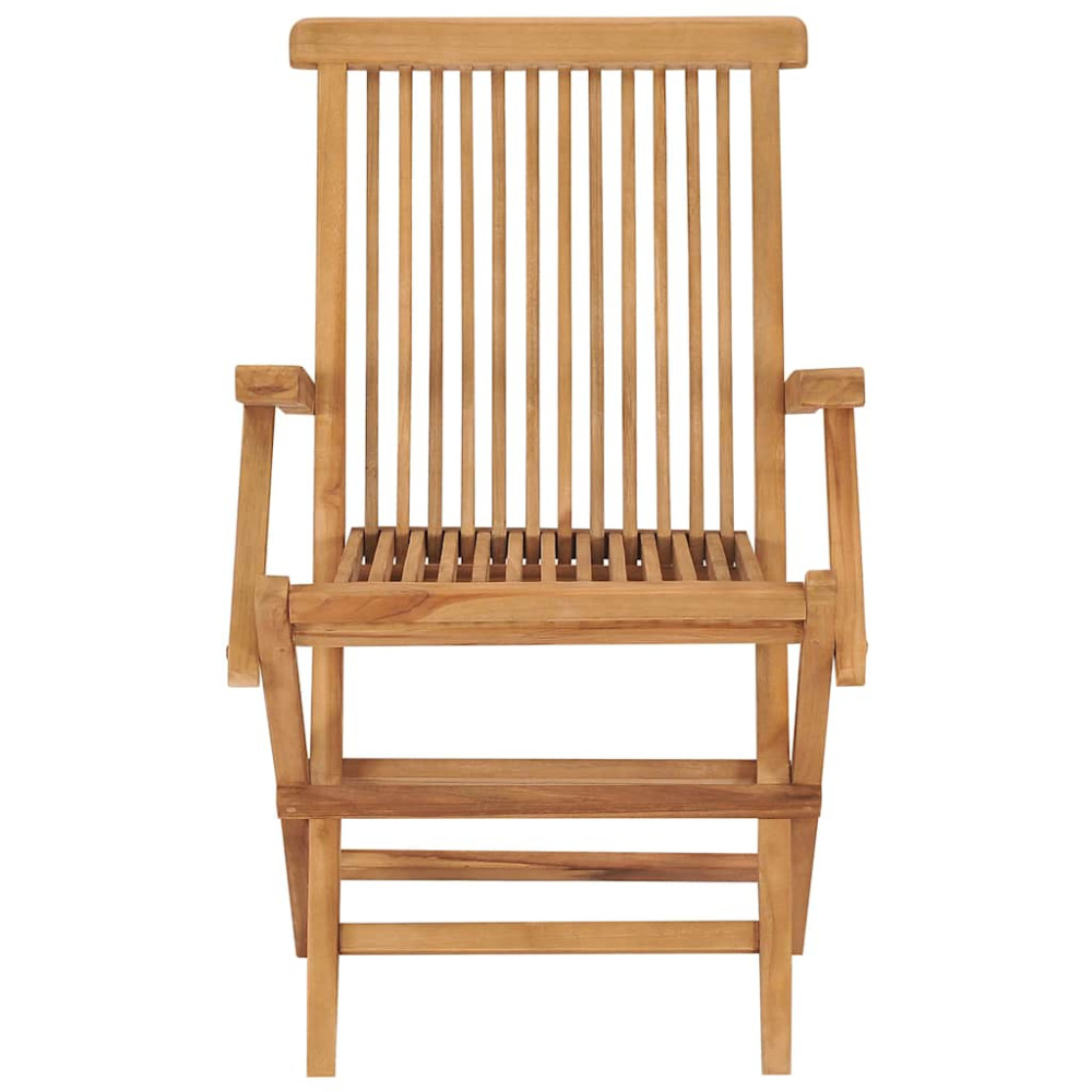 Produktbild för Trädgårdsstolar med blåa dynor 4 st massiv teak