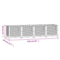 Produktbild för Upphöjd odlingslåda 160x40x38 cm polypropen