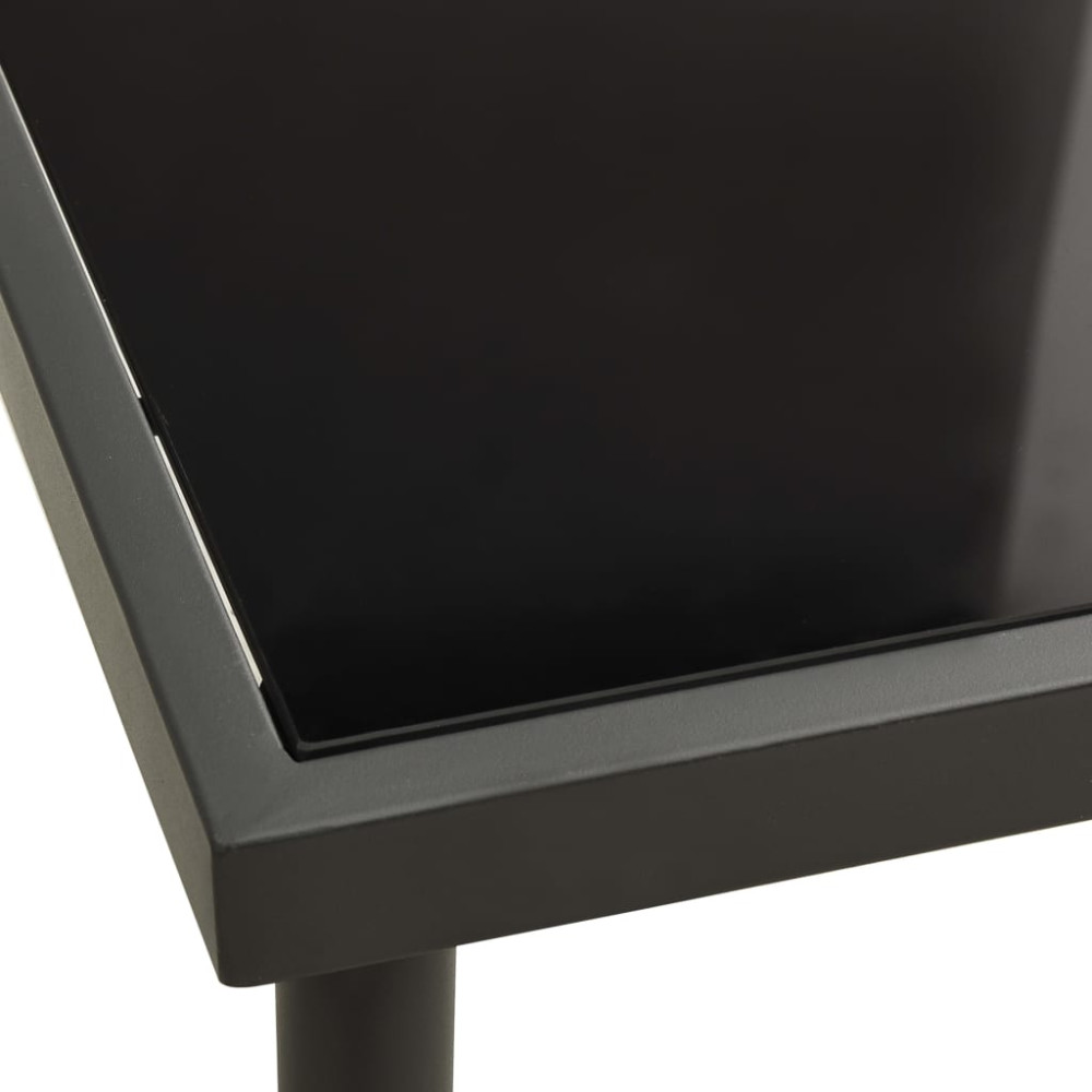 Produktbild för Matbord för trädgården antracit 80x80x72 cm glas och stål