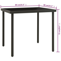 Produktbild för Matbord för trädgården antracit 80x80x72 cm glas och stål