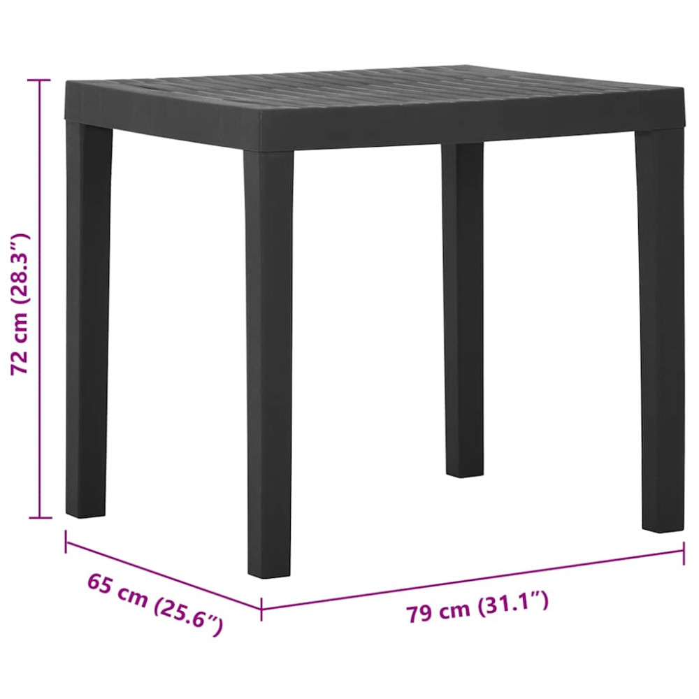 Produktbild för Trädgårdsbord grå 79x65x72 cm plast