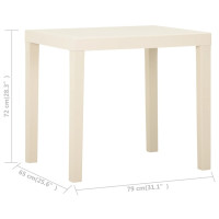Produktbild för Trädgårdsbord vit 79x65x72 cm plast