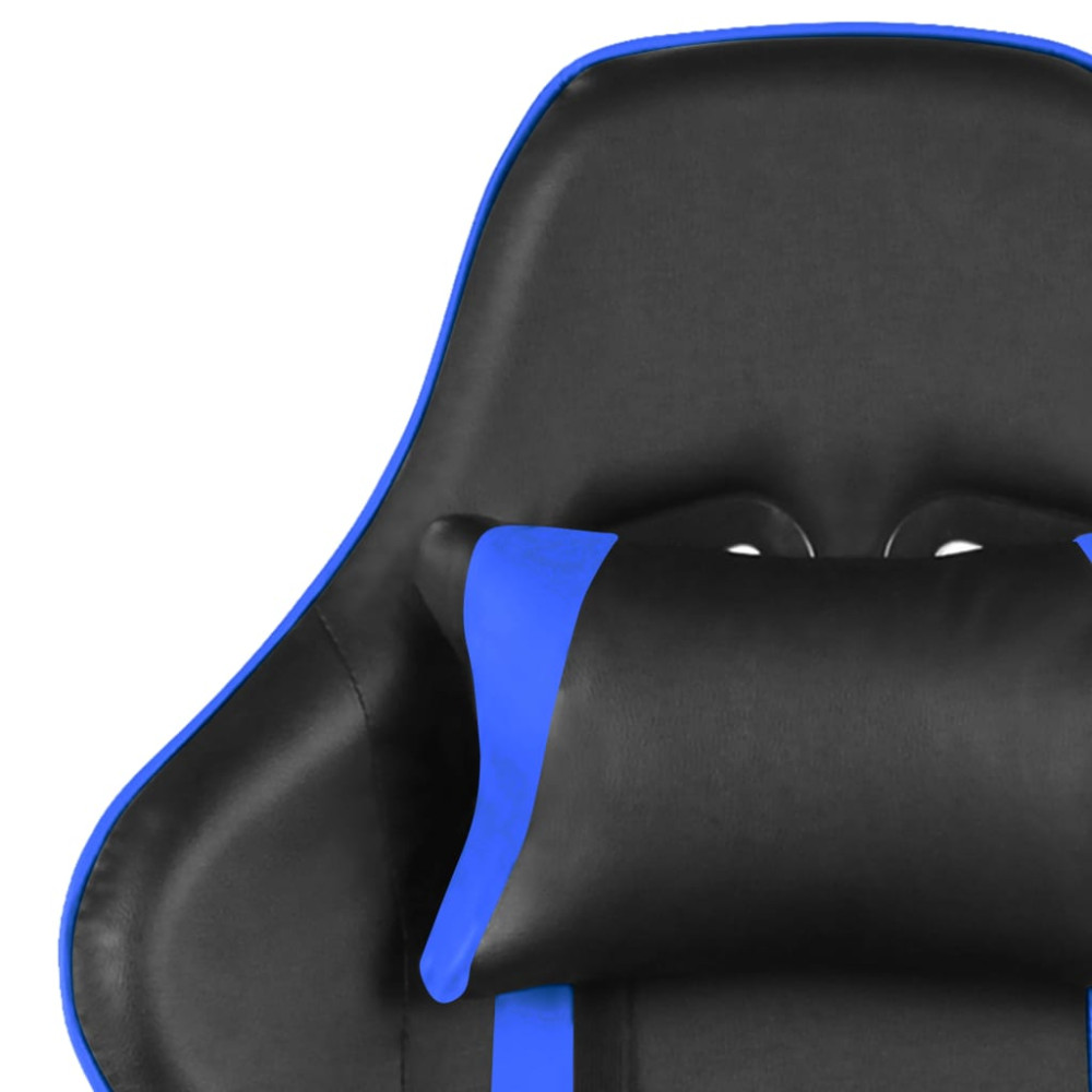 Produktbild för Snurrbar gamingstol med fotstöd blå PVC