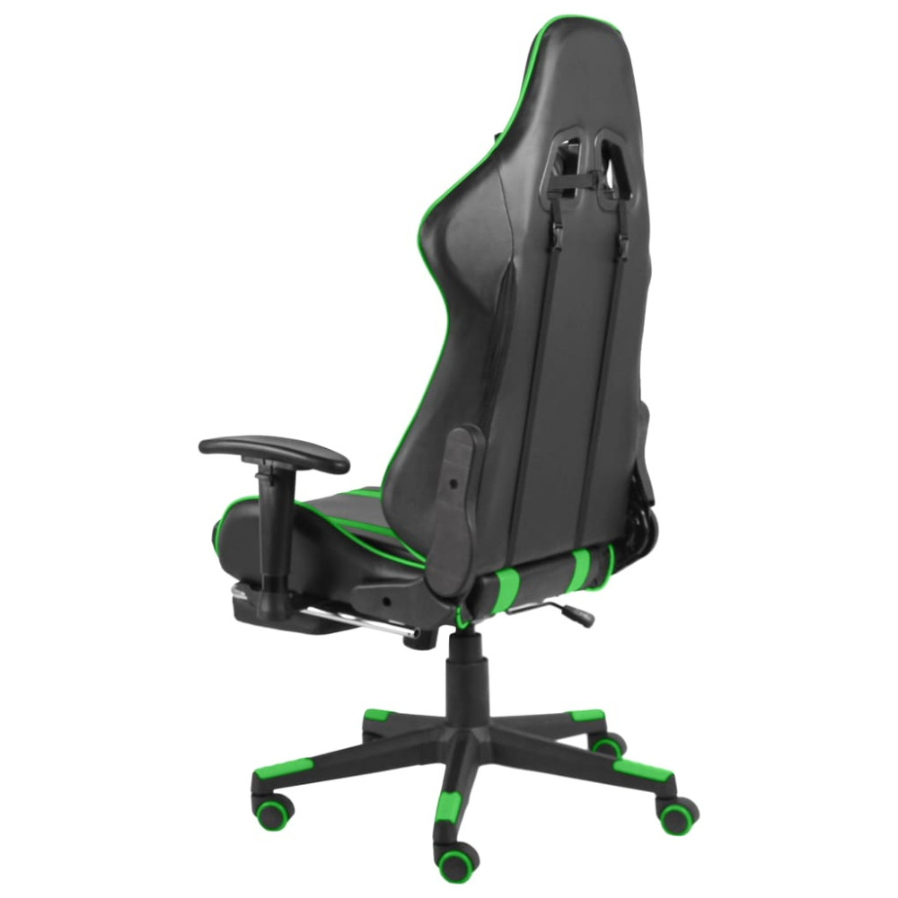 Produktbild för Snurrbar gamingstol med fotstöd grön PVC