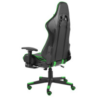 Produktbild för Snurrbar gamingstol med fotstöd grön PVC