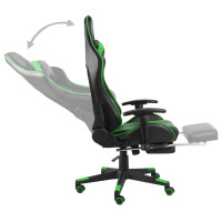 Produktbild för Snurrbar gamingstol med fotstöd grön PVC