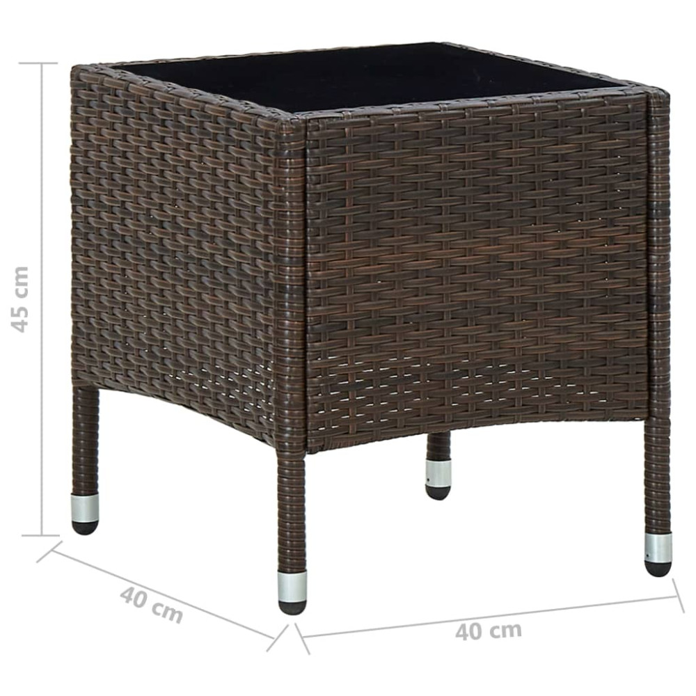 Produktbild för Trädgårdsbord brun 40x40x45 cm konstrotting