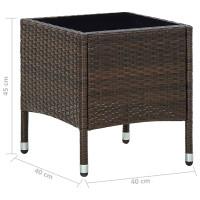 Produktbild för Trädgårdsbord brun 40x40x45 cm konstrotting