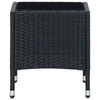 Produktbild för Trädgårdsbord svart 40x40x45 cm konstrotting