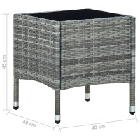 Produktbild för Trädgårdsbord grå 40x40x45 cm konstrotting
