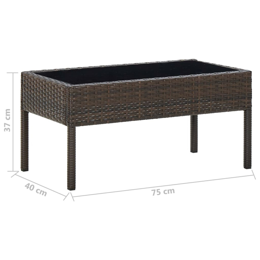 Produktbild för Trädgårdsbord brun 75x40x37 cm konstrotting