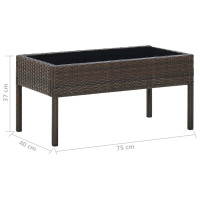 Produktbild för Trädgårdsbord brun 75x40x37 cm konstrotting