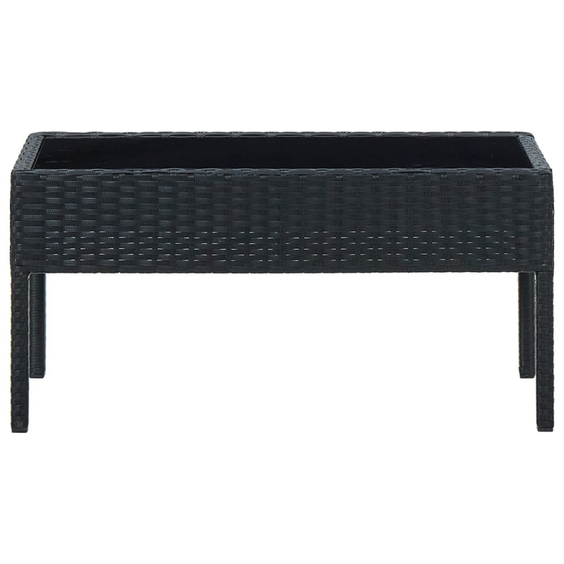 Produktbild för Trädgårdsbord svart 75x40x37 cm konstrotting