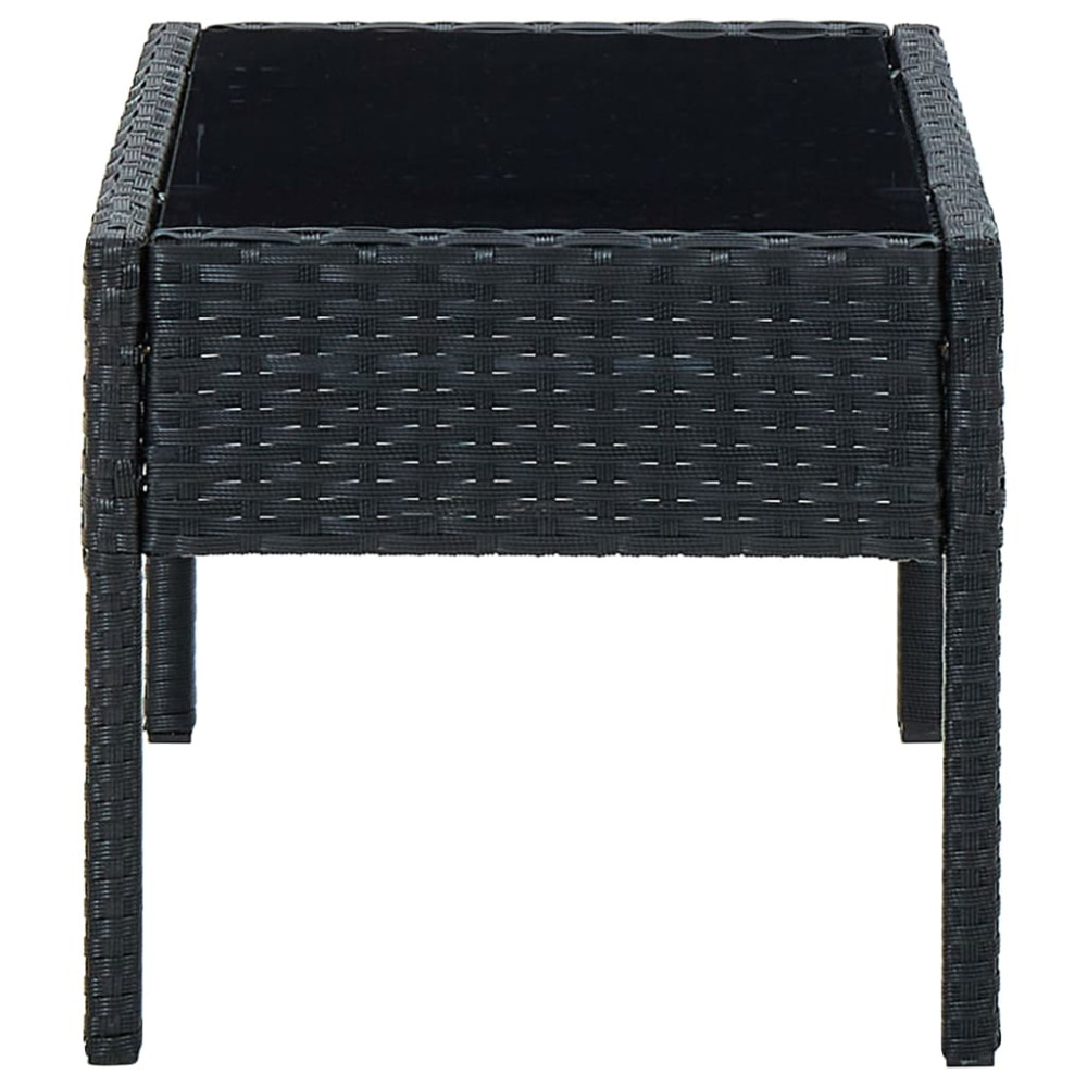 Produktbild för Trädgårdsbord svart 75x40x37 cm konstrotting