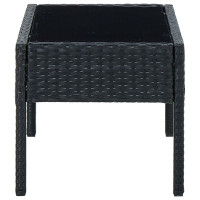 Produktbild för Trädgårdsbord svart 75x40x37 cm konstrotting