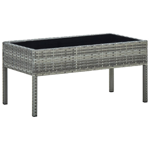 vidaXL Trädgårdsbord grå 75x40x37 cm konstrotting