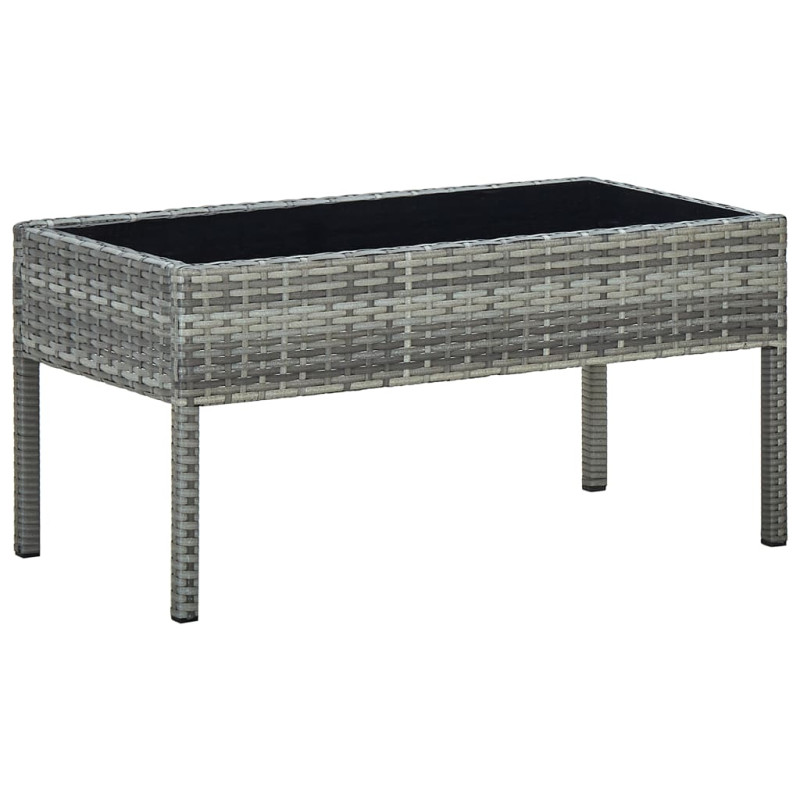 Produktbild för Trädgårdsbord grå 75x40x37 cm konstrotting