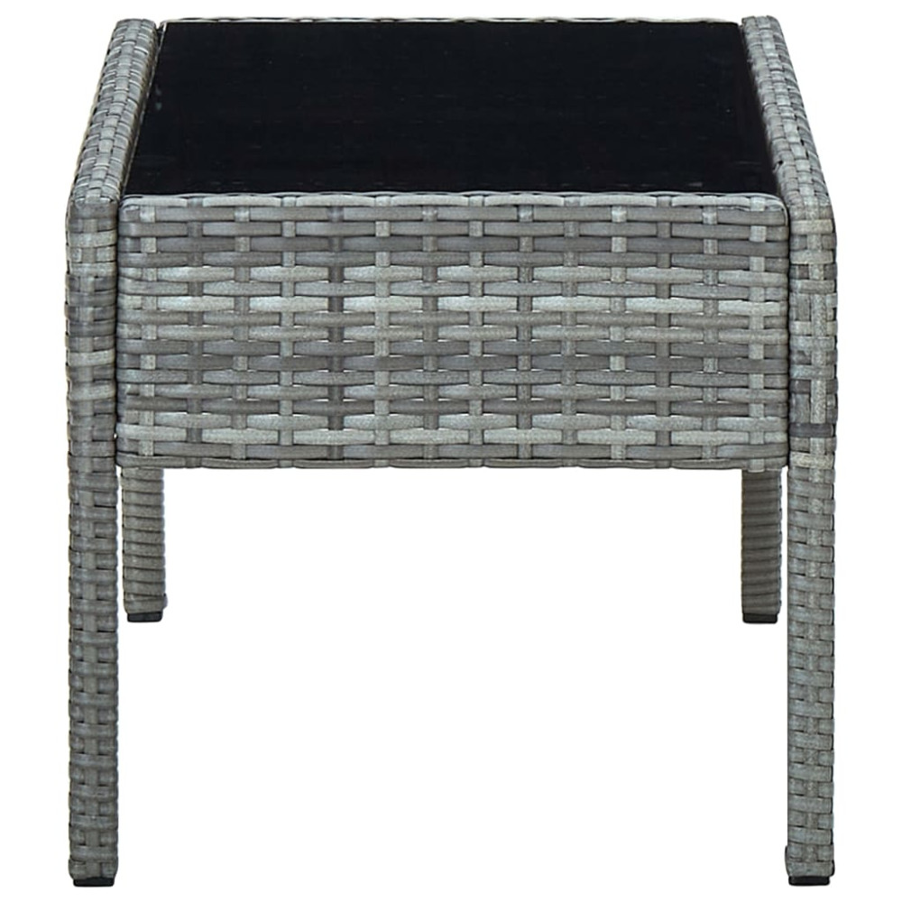 Produktbild för Trädgårdsbord grå 75x40x37 cm konstrotting