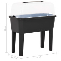 Produktbild för Upphöjd odlingslåda 77x38,7x82 cm PP