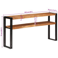 Produktbild för Avlastningsbord 150x30x75 cm massivt akaciaträ