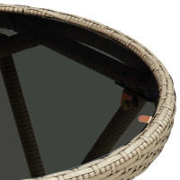 Produktbild för Soffbord beige 60 cm konstrotting och härdat glas