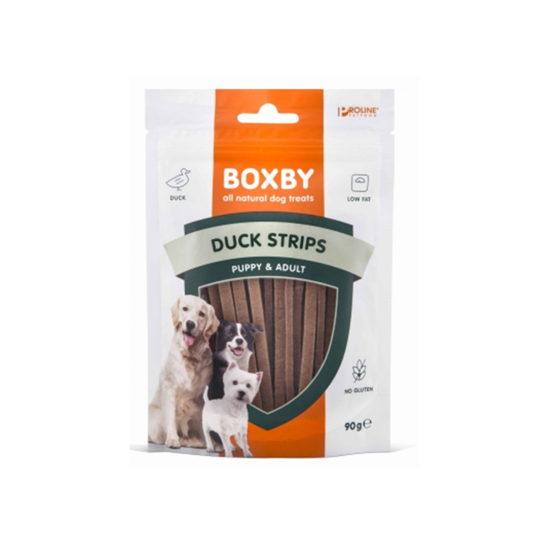 Produktbild för Boxby Proline Hund Ankstrips 90 g